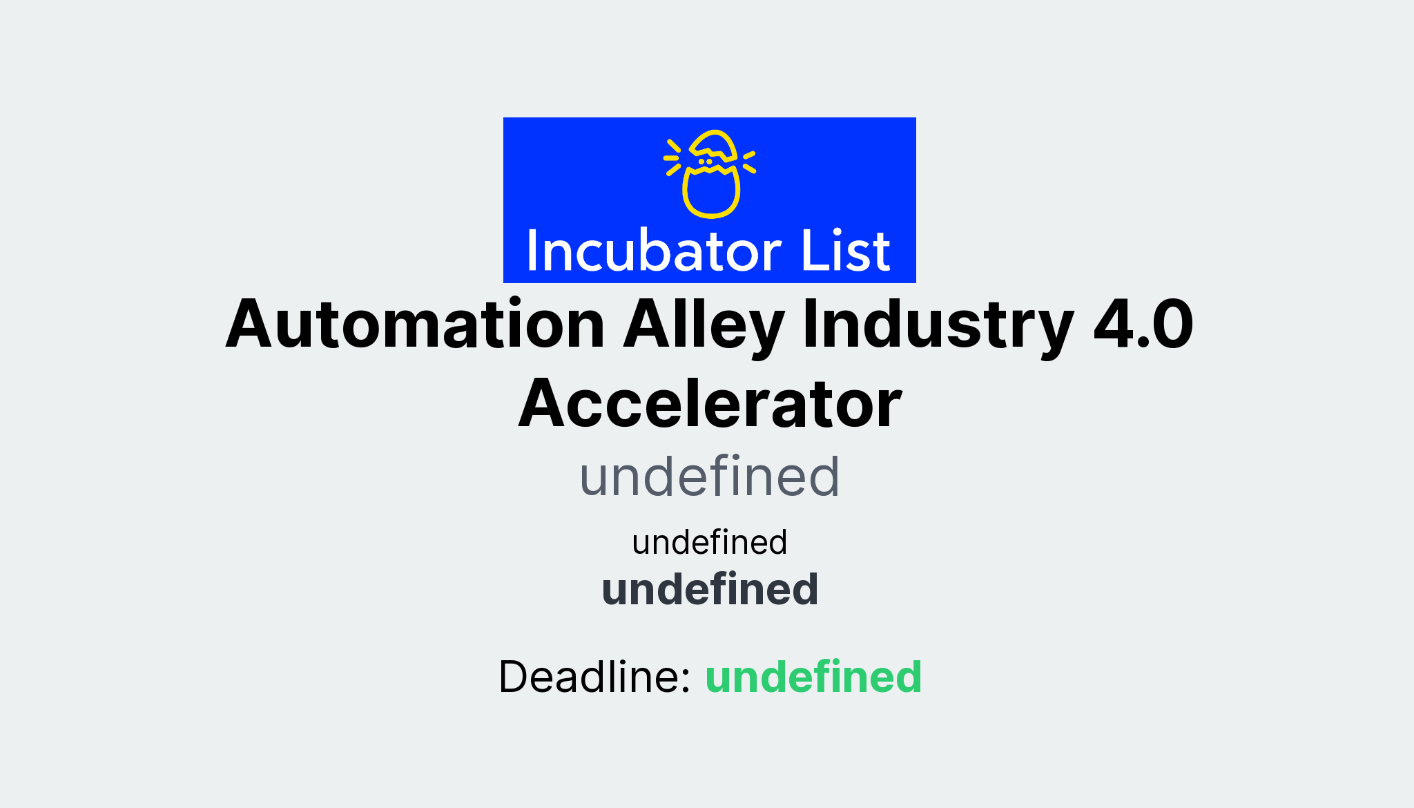 Automation Alley Industry 4.0 Accelerator Key Information